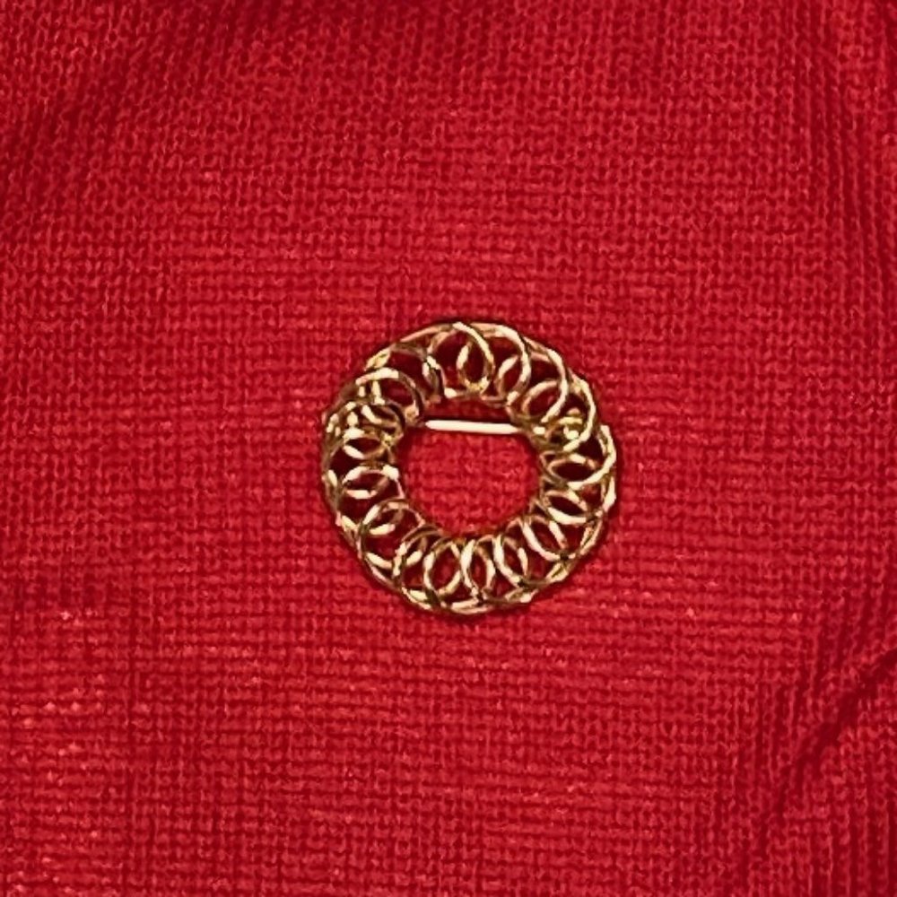 Gold color Circle Brooch